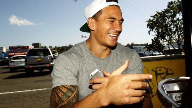 Sonny disposition:  Williams was all smiles at the Sydney Fish Markets on Friday afternoon.