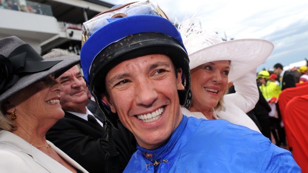 Melbourne Cup-bound: Frankie Dettori smiling after he rode in his last Emirates Melbourne Cup  during 2012 Melbourne Cup Day.