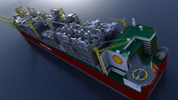 An artist's impression of Shell's floating LNG plant.