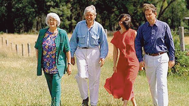 Lifelong friendship ... Peter Thomson and his wife Helen, left, with Cherie and Tony Blair at Thomson’s Merrijig property in 1995.