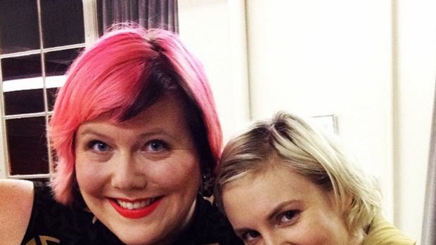 #Shoutyourabortion co-founder Lindy West, left, with Lena Dunham. 