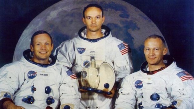 The Apolllo 11 crew Neil Armstrong, Mike Collins and Buzz Aldrin.