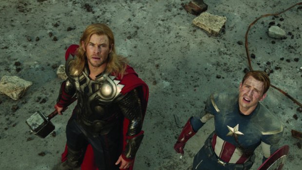 Chris Hemsworth as Thor and Captain America.