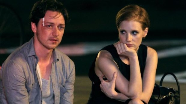 Jessica Chastain, with co-star James McAvoy, is never less than compelling.