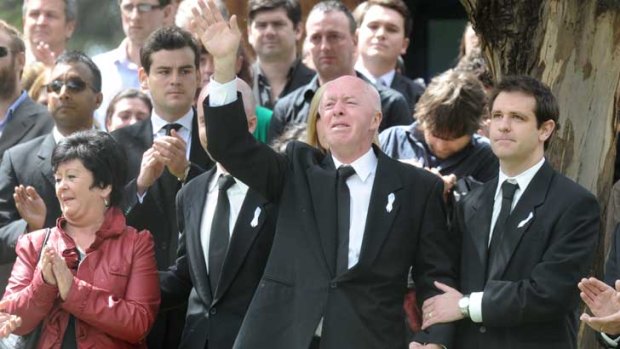 Edith and George McKeon and Tom Meagher at Gillian's funeral.