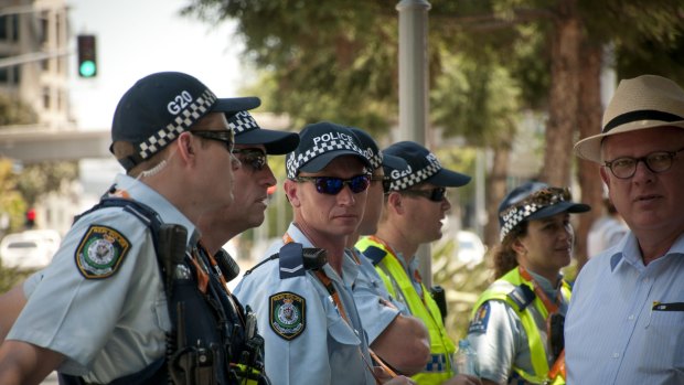 Police were out in force again on Sunday, despite predicted high temperatures and well behaved protesters on Saturday.