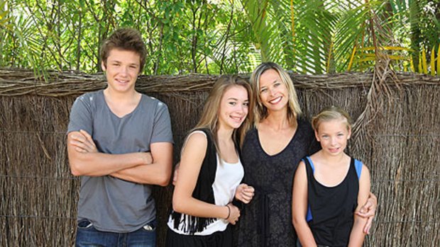 A turnaround for the teenagers ... Amanda Haberecht and her children Clay, 17, Lily, 13, and Tilda, 11.