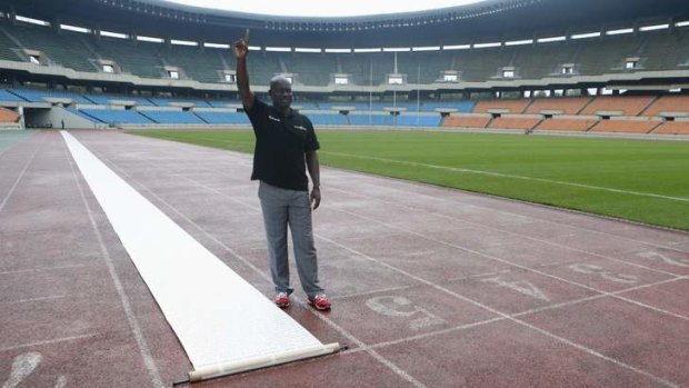 Back at the scene: Ben Johnson returned to Seoul's Olympic Stadium, the scene of his 100m victory in 1988 to spread his anti-drugs message.