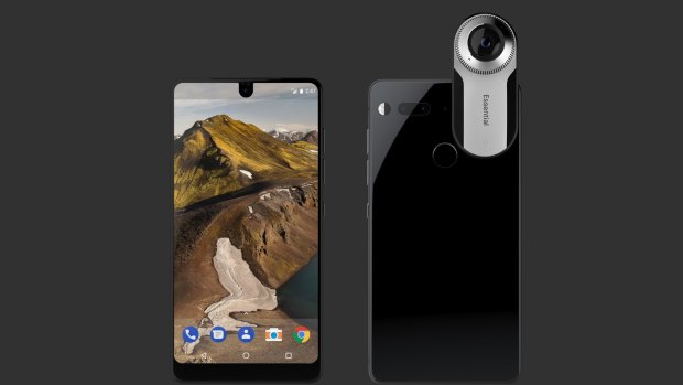 The Essential smartphone, with and without its sold-separately 360 degree camera.