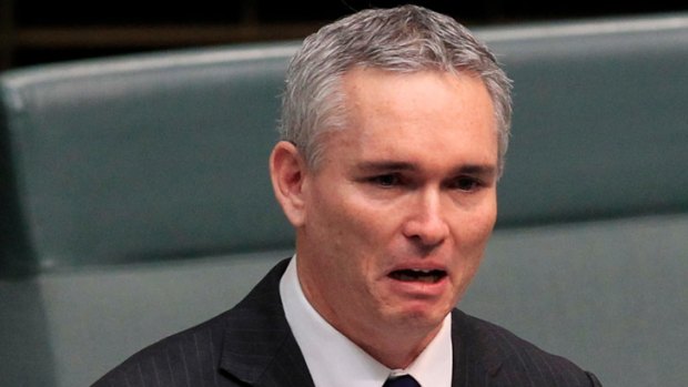 Craig Thomson breaks down during his address to Parliament.