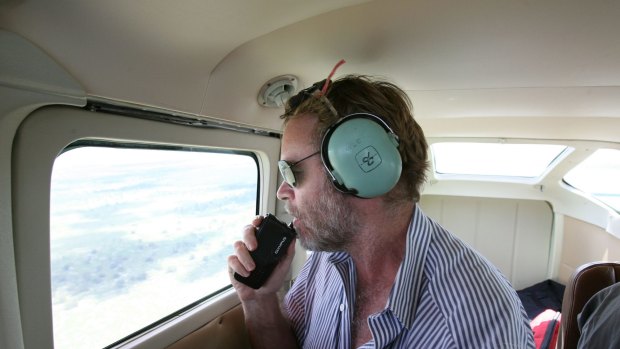 Richard Kingsford flies over the Macquarie Marshes in NSW in 2008.