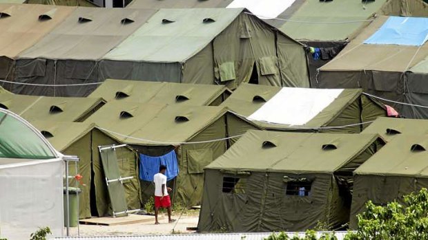 Tent homes on Nauru.