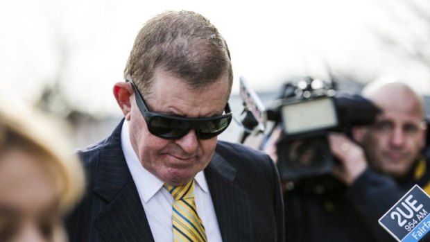 Peter Slipper arrives at court on Monday. 
