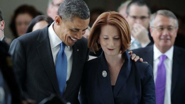 No more Mr Nice Guy: Barack Obama uses words to define his purpose and his chosen path, and to define and fight his enemies. Julia Gillard is much more - much too - cautious.