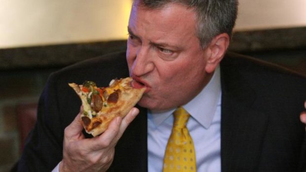 Get your hands dirty: A chastened Mr de Blasio tries to save face with New Yorkers.