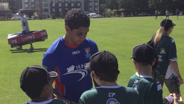 On  right track ... NSW Cup player Albert Kelly, thrown a lifeline by Knights coach Wayne Bennett, is working towards first grade reinstatement.