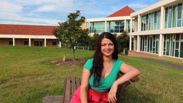 Paving the way ... UWS student Kate French, on the Campbelltown campus, is the first in her family to go to university.