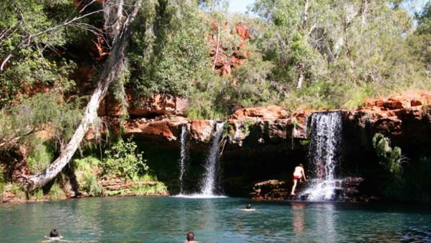 Away from it all ... swimming in Fern Pool.