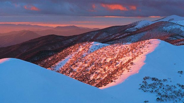 New heights ... the sun sets over Alpine National Park.