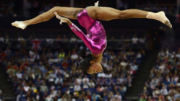 A star is born ... Gabby Douglas competes in the balance beam.