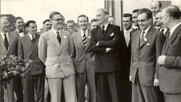 Persistent: Don George with Sir Anthony Eden, who he met while working at the UK Atomic Energy Authority.