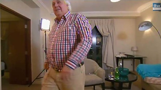 Gone ... Clive Palmer walks out.