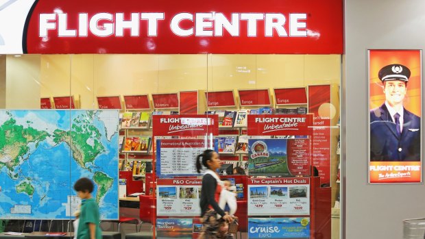 Flight Centre soared after it raised its profit expectations for the full year.
