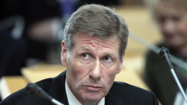 This photograph released by the Scottish Parliament shows Scottish Justice Minister Kenny MacAskill making a statement to the Scottish Parliament on the decision to release Lockerbie bomber Libyan  Abdel Baset al-Megrahi.