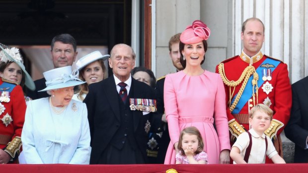 Prince Philip, with the Queen, the Duke and Duchess of Cambridge, Prince George and Princess Charlotte at Trooping the Colour last week.