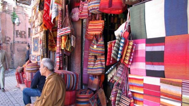 Souk and find ... textiles for sale.