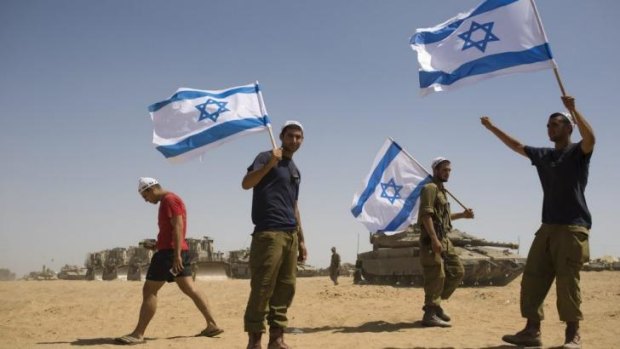 Israeli soldiers near the border with the Gaza Strip.