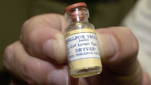 A vial of smallpox vaccine. The virus was declared eradicated in 1980.