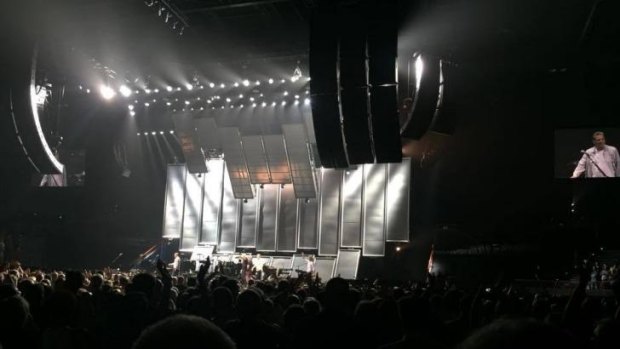 The Eagles fan Paje Battilana snapped a picture of the band during their bows, after respecting their request for no mobile phones during their Brisbane concert.