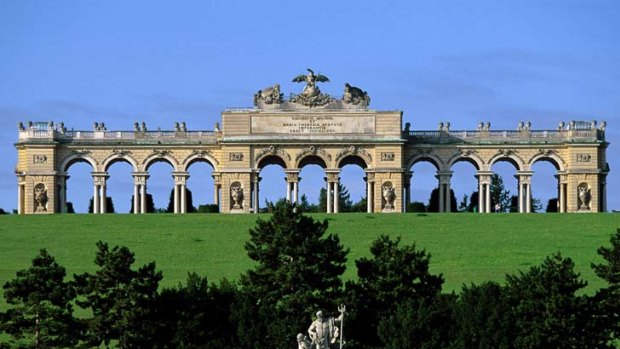 The gardens at Schoenbrunn Palace.