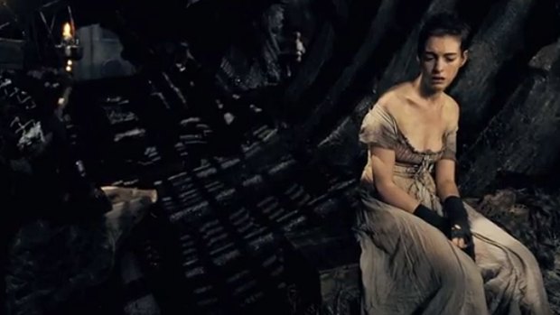 Anne Hathaway as Fantine in <i>Les Miserables</i>.