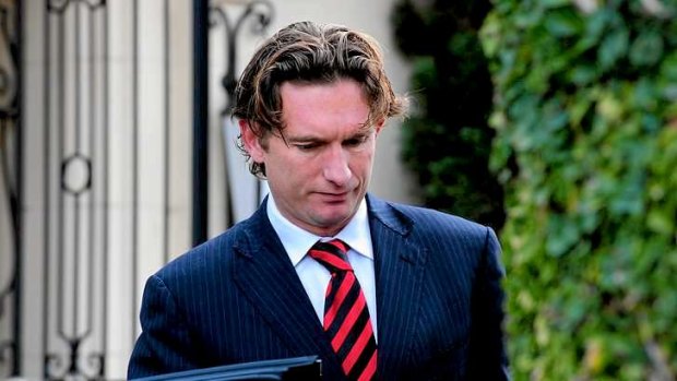 Essendon Bombers coach James Hird leaves his Toorak home this morning.