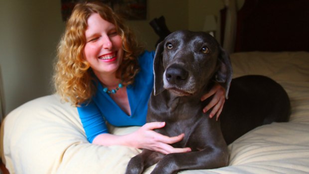 Tiffani Howell with her Weimaraner, Silver. "She knows when I'm feeling happy."