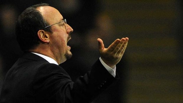 Quandary &#8230; Chelsea's manager Rafa Benitez reacts during the semi-final against Swansea.
