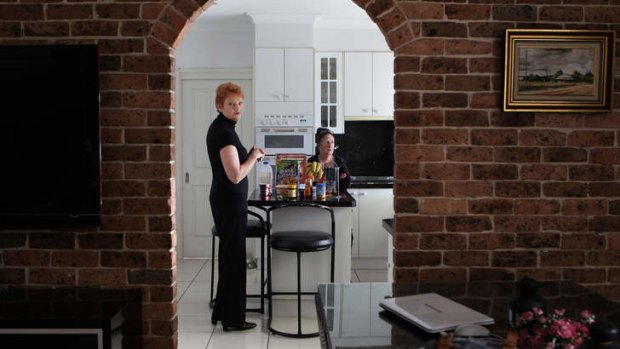 Into the melting pot … Pauline Hanson at the Sydney home of her friend Bev Wallice.