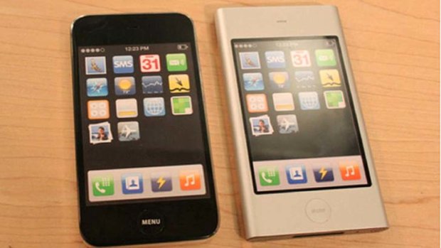 iPhone prototypes from 2006 revealed by Samsung in court documents. Left model was inspired by Sony, while the one on the right resembled an iPod Mini.