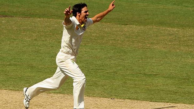 Mitchell Johnson gets another wicket.