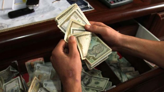 Low on cash ... Syria's economy is struggling under recently imposed sanctions.
