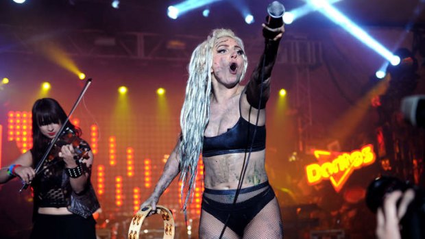 Too goo-ed? ... Lady Gaga performs on exclusive Doritos stage at  the South by Southwest Music Festival in Austin, Texas, where the performance was only accessible for fans that proved their boldness by completing a Doritos Bold Mission.