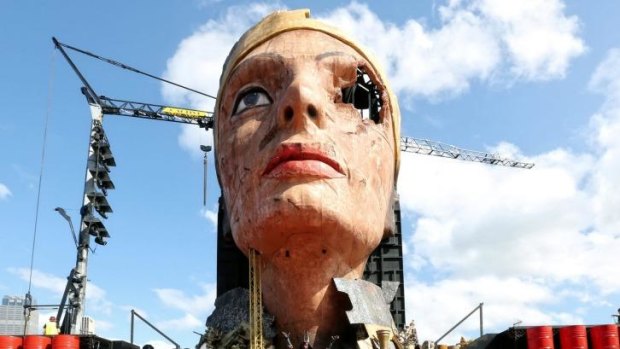 In better times: The head of Nefertiti is the centrepiece of Opera on Sydney Harbour's <i>Aida</i>.