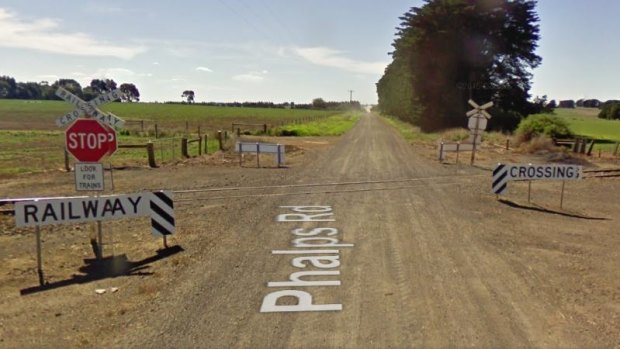 The Phalps Road level crossing where the accident happened.