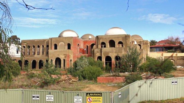 The Oswals' unfinished property in Perth's exclusive Peppermint Grove.