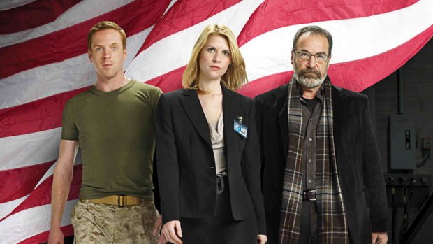 Damian Lewis, Claire Danes and Mandy Patinkin in <i>Homeland</i>.