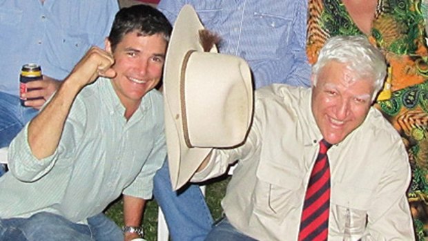 Bob Katter and son Robbie celebrate on the night of the federal election in August.
