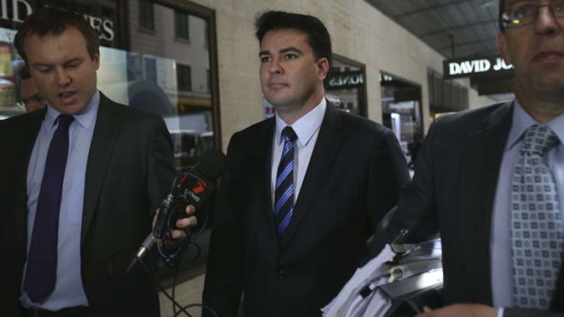 Darren Webber enters ICAC to give evidence on Monday.