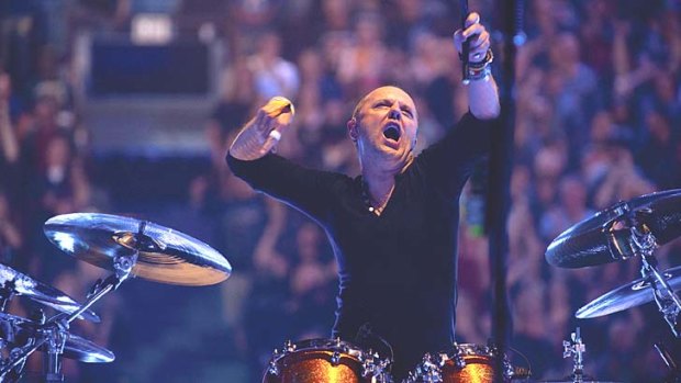Enter soundman: Drummer Lars Ulrich goes tubthumping in the round at larger than life size in Metallica's concert film-meets-urban fantasy.